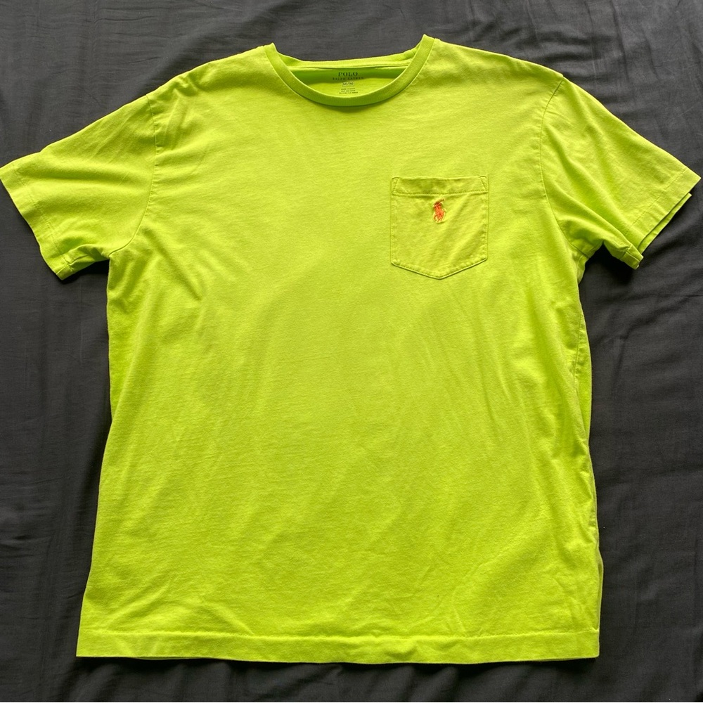 Polo by Ralph Lauren Neon Lime Pocket Crewneck Tee